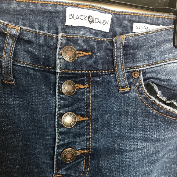 Black Daisy Selina High Rise Skinny Jeans - Picture 4 of 7